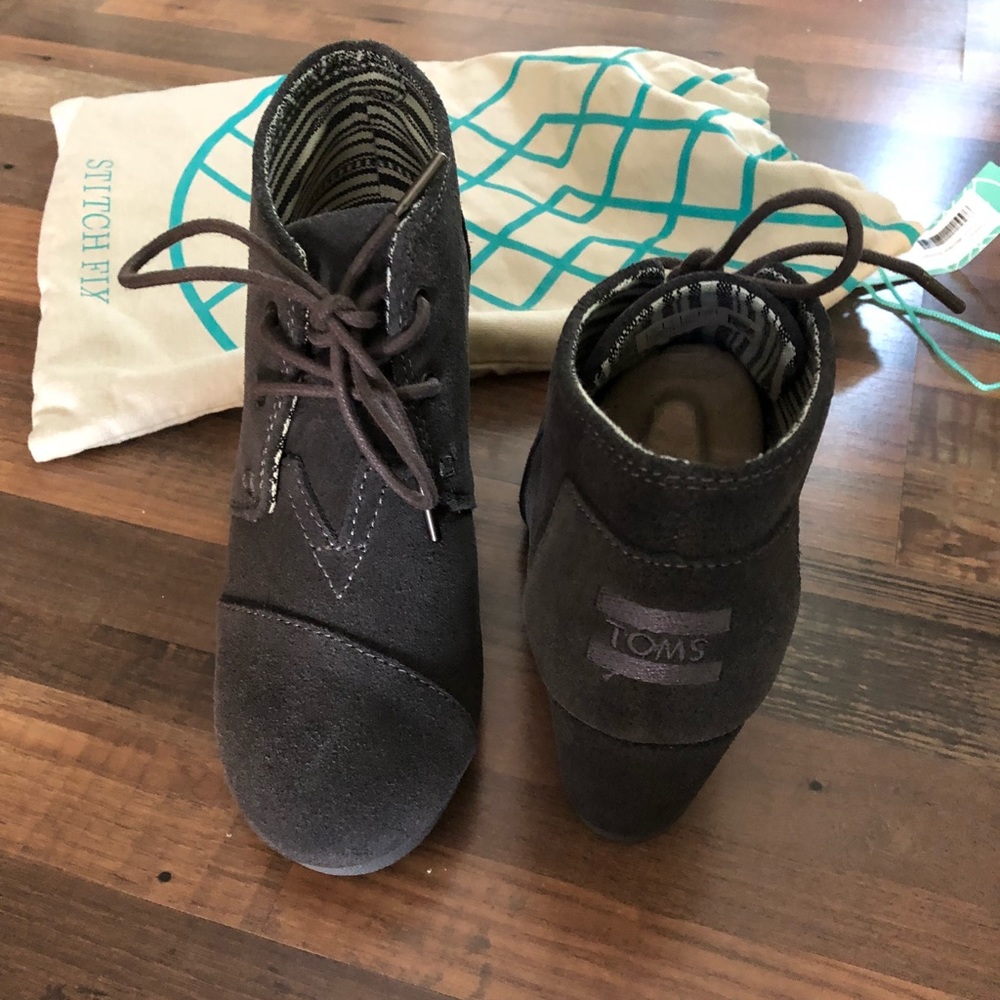 Brand new, never worn Toms suede booties